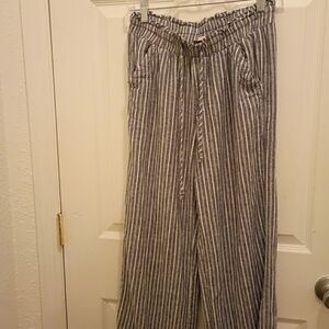 SO Gray and White Striped Pants